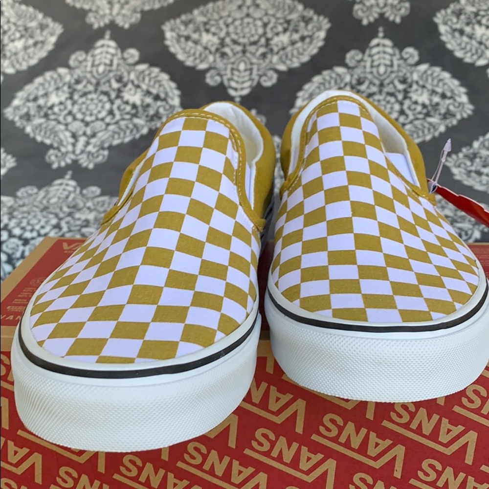VANS CLASSIC SLIP ON CHECKERBOARD OLIVE OIL MEN’S - Picture 8 of 16